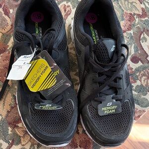 Skechers Men's Black Athletic Shoes with Memory Foam